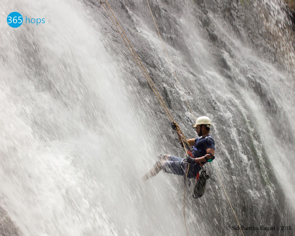 rappelling at vihi waterfall 