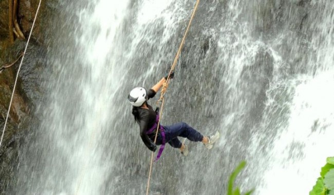 Waterfall Rappelling At Dodhani