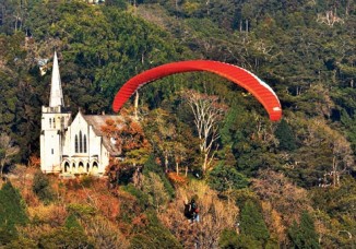 A paraglider flies above Kalimpong. File picture