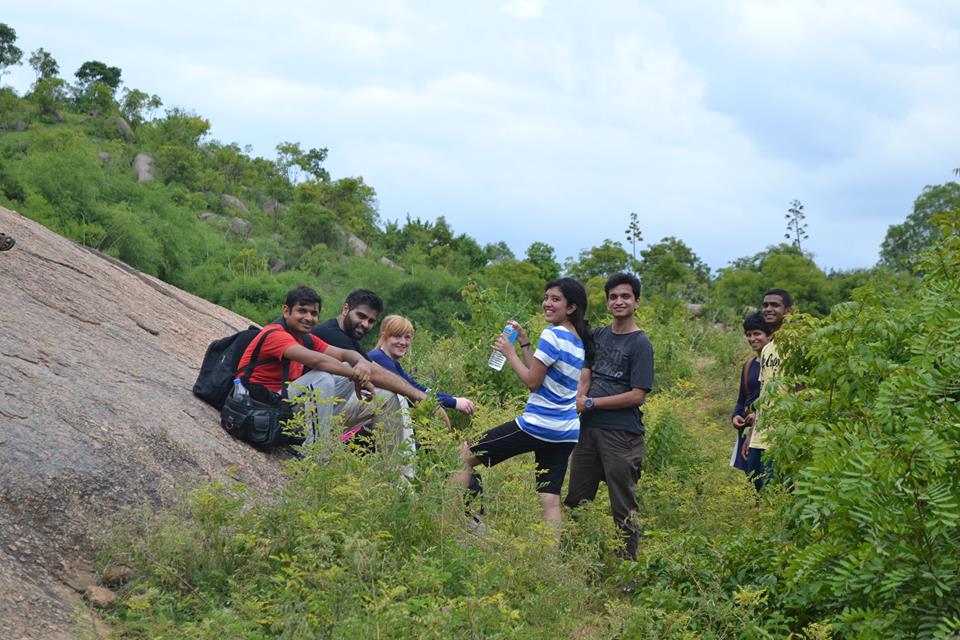 team resting after reaching downhill ramanagara