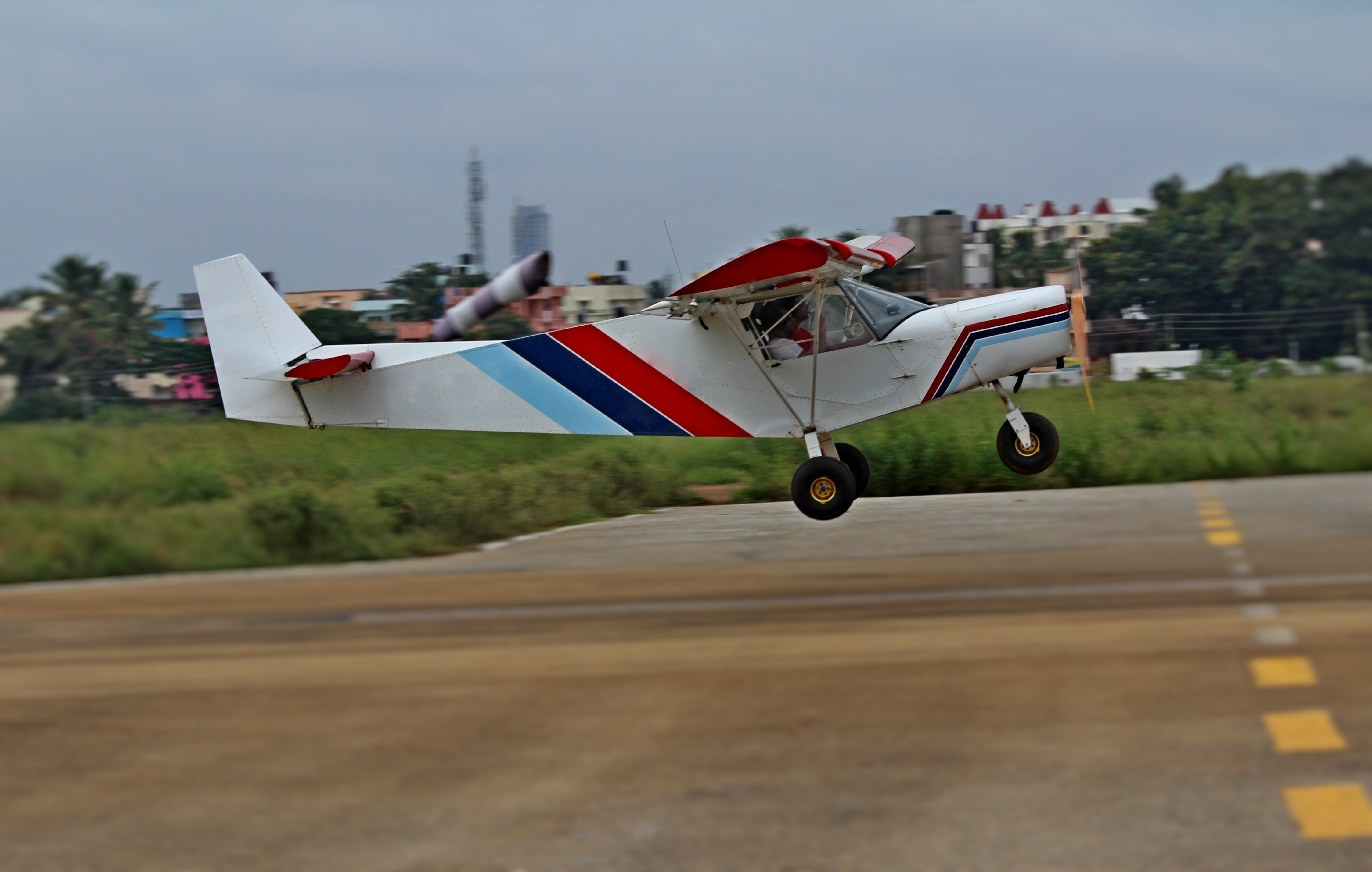 microlight aircraft flying, Bangalore